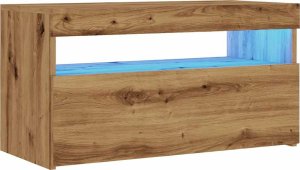 vidaXL Szafka pod TV z oświetleniem LED, dąb artisan, 75x35x40 cm 3