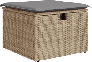 vidaXL 8-cz. zestaw mebli ogrodowych z poduszkami, beżowy, polirattan 5