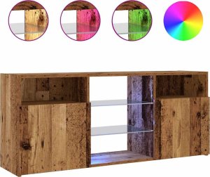 vidaXL Szafka pod TV z oświetleniem LED, stare drewno, 120x30x50 cm 2