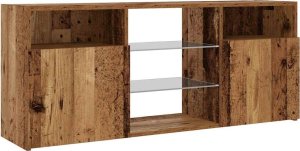 vidaXL Szafka pod TV z oświetleniem LED, stare drewno, 120x30x50 cm 6