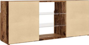 vidaXL Szafka pod TV z oświetleniem LED, stare drewno, 120x30x50 cm 9
