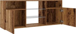 vidaXL Szafka pod TV z oświetleniem LED, stare drewno, 120x30x50 cm 10