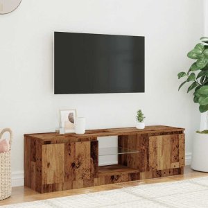 vidaXL Szafka pod TV z oświetleniem LED, stare drewno, 120x30x36 cm 3