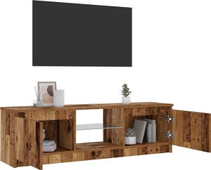 vidaXL Szafka pod TV z oświetleniem LED, stare drewno, 120x30x36 cm 4
