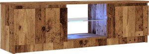 vidaXL Szafka pod TV z oświetleniem LED, stare drewno, 120x30x36 cm 5