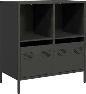 vidaXL Szafka, czarna, 68x39x73,5 cm, stal walcowana na zimno 2