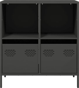 vidaXL Szafka, czarna, 68x39x73,5 cm, stal walcowana na zimno 4