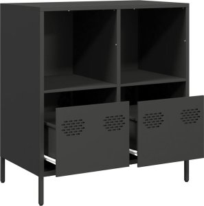 vidaXL Szafka, czarna, 68x39x73,5 cm, stal walcowana na zimno 5