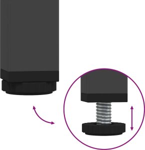 vidaXL Szafka, czarna, 68x39x73,5 cm, stal walcowana na zimno 8