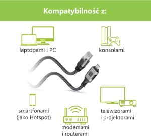 Techly Kabel sieciowy USB-A na Gigabit Ethernet RJ45 3m 9