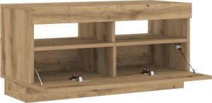 vidaXL Szafka pod TV z oświetleniem LED, dąb artisan, 80x35x40 cm 9