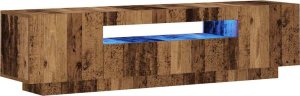vidaXL Szafka pod TV z oświetleniem LED, stare drewno, 160x35x40 cm 3
