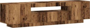 vidaXL Szafka pod TV z oświetleniem LED, stare drewno, 160x35x40 cm 6