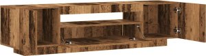vidaXL Szafka pod TV z oświetleniem LED, stare drewno, 160x35x40 cm 10