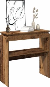 vidaXL vidaXL Stolik konsolowy, stare drewno, wysoki połysk, 80x30x80 cm 3
