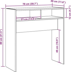 vidaXL vidaXL Stolik konsolowy, dąb artisan, 78x30x80 cm 9