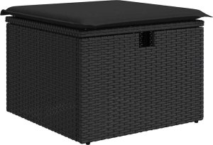 vidaXL 7-cz. zestaw wypoczynkowy do ogrodu, z poduszkami, czarny 6