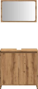 vidaXL vidaXL 2-częściowy zestaw mebli łazienkowych, dąb artisan 4