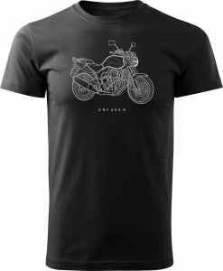 Topslang Koszulka z motocyklem na motor Honda CBF 600 N męska czarna REGULAR S 1