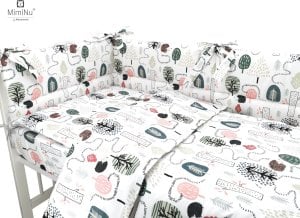 MimiNu MIMINU 3 pcs of bedding sets pillowcase 40x60cm, duet cover 135x100cm, bumper 180x30 HEDGEHOG 1