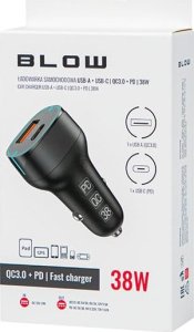 Ładowarka Blow 75-778# Ładowarka samochodowa gn.usb+usb-c 38w g38b 5