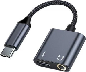 Beline Beline Adapter rozdzielający USB-C na     USB-C/Jack 3,5mm 60W czarny/black DAC BLNAA01 1