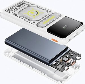 Awei AWEI PowerBank z wbudowanym kablem        Lightning/USB-C P77K 10000mAh czarny/black 22.5W 10