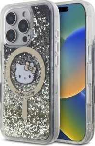 HelloKitty Hello Kitty HKHMP16LLGDIK iPhone 16 Pro   6.3" czarny złoty/black gold hardcase Liquid Glitter Fever MagSafe 1