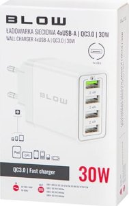Ładowarka Blow 76-026# Ładowarka sieciowa gniazdo usbx3 + usb qc 30w 4