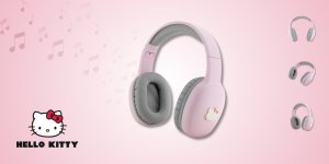 Słuchawki HelloKitty Hello Kitty słuchawki nauszne Bluetooth HKBHA1BKHLMP różowe/pink Metal Logo 9