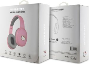 Słuchawki HelloKitty Hello Kitty słuchawki nauszne Bluetooth HKBHA1BKHLMP różowe/pink Metal Logo 10