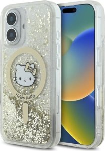 HelloKitty Hello Kitty HKHMP16SLGDIH iPhone 16 6.1"  biały złoty/white gold hardcase Liquid Glitter Fever MagSafe 1