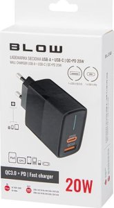 Ładowarka Blow 76-021# Ładowarka sieciowa gniazdo usb + usb-c qc+pd 20w 4