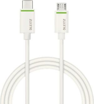 Kabel USB Leitz USB-C - microUSB 0.5 m Biały (63360001) 1