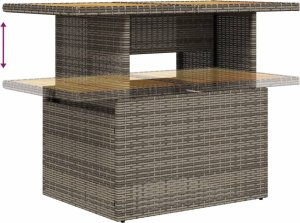 vidaXL 9-cz. zestaw mebli ogrodowych z poduszkami, szary, polirattan 8