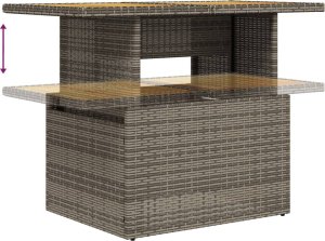 vidaXL 9-cz. zestaw mebli ogrodowych z poduszkami, szary, polirattan 10