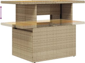 vidaXL 9-cz. zestaw mebli ogrodowych z poduszkami, beżowy, polirattan 10