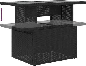 vidaXL 7-cz. zestaw wypoczynkowy do ogrodu, z poduszkami, czarny 11