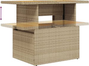 vidaXL 10-cz. zestaw mebli ogrodowych z poduszkami, beżowy, polirattan 10