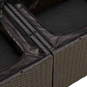 vidaXL 7-cz. zestaw wypoczynkowy do ogrodu, z poduszkami, czarny 12