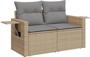 vidaXL 9-cz. zestaw mebli ogrodowych z poduszkami, beżowy, polirattan 3