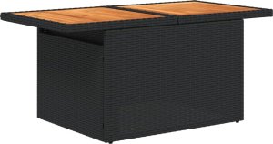 vidaXL 11-cz. zestaw wypoczynkowy do ogrodu, poduszki czarny rattan PE 4