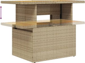 vidaXL 9-cz. zestaw mebli ogrodowych z poduszkami, beżowy, polirattan 8