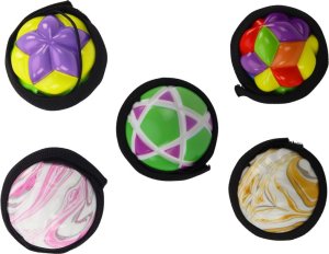 LeanToys Piłka Do Obijania Na Gumce Opaska Struktury Kolorowa 6cm 2