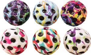 LeanToys Kosmiczna Świecąca Piłeczka Do Odbijania Ugniatania z Wgłębieniami 7cm 2