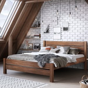 Łóżka Bukowe Łóżko Sawana 160x200 buk natura olej 1