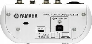 Mikrofon Yamaha Yamaha AG03 MK2 biały - 3-kanałowy mikser do streamingu na żywo z interfejsem audio USB 3