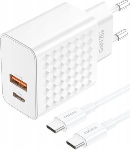 Ładowarka Foneng Ładowarka sieciowa Foneng EU42 USB-C+USB-A 20W + kabel USB-C - USB-C (biała) 1