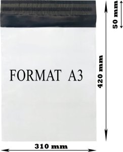 Pako Foliopaki Kurierskie Białe A3 310x420mm - 1000 szt. 7