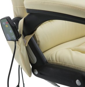 Krzesło biurowe Pako Fotel biurowy skóra eko z masażem biały 14